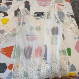 Elegant White Lace Women Top